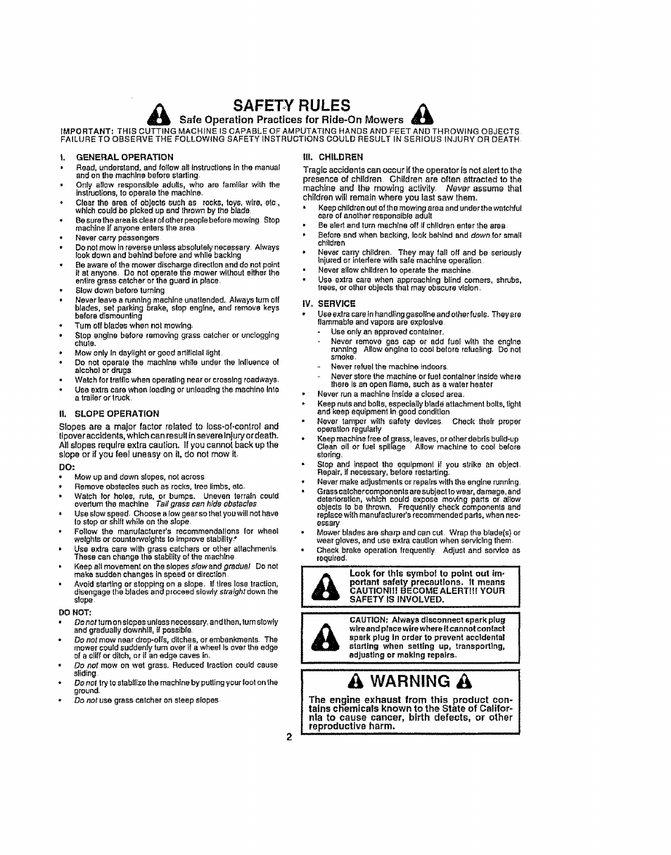 Warning, Safety rules | Craftsman 917.258692 User Manual | Page 2 / 64