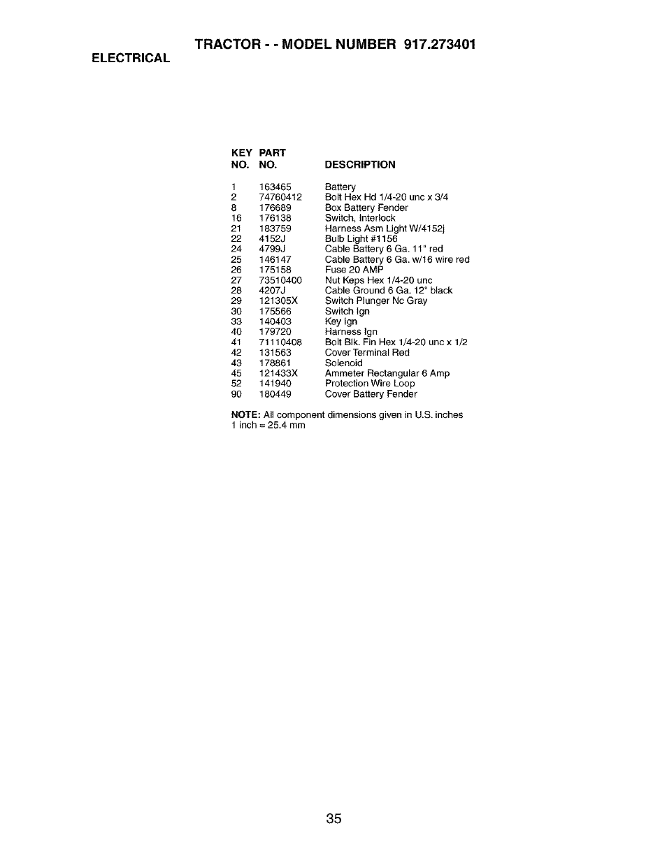 Electrical | Craftsman 917.273401 User Manual | Page 35 / 56