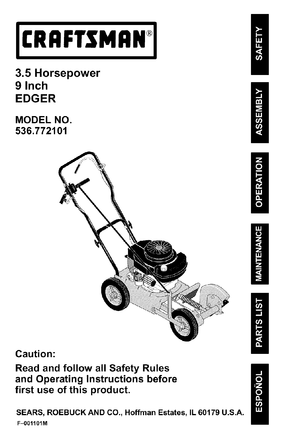 Craftsman 536.772101 User Manual | 31 pages