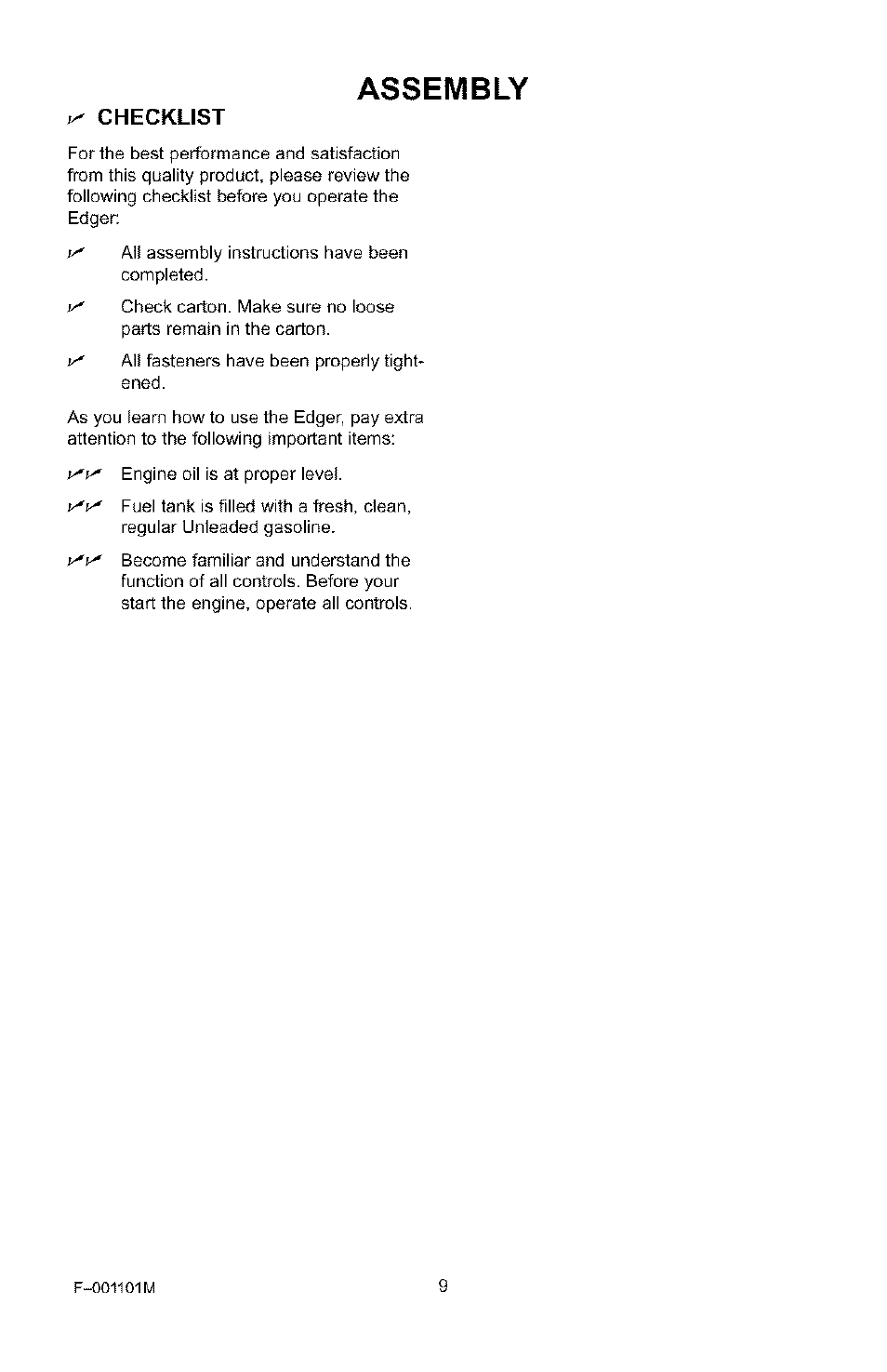 Assembly | Craftsman 536.772101 User Manual | Page 9 / 31