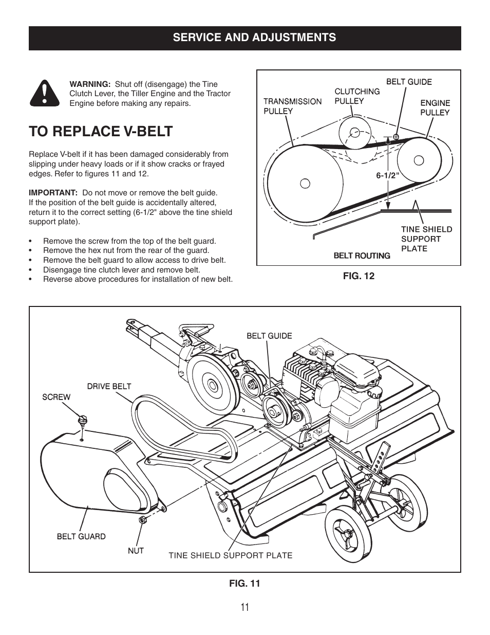 Service and adjustments | Craftsman 486.252444 User Manual | Page 11 / 20