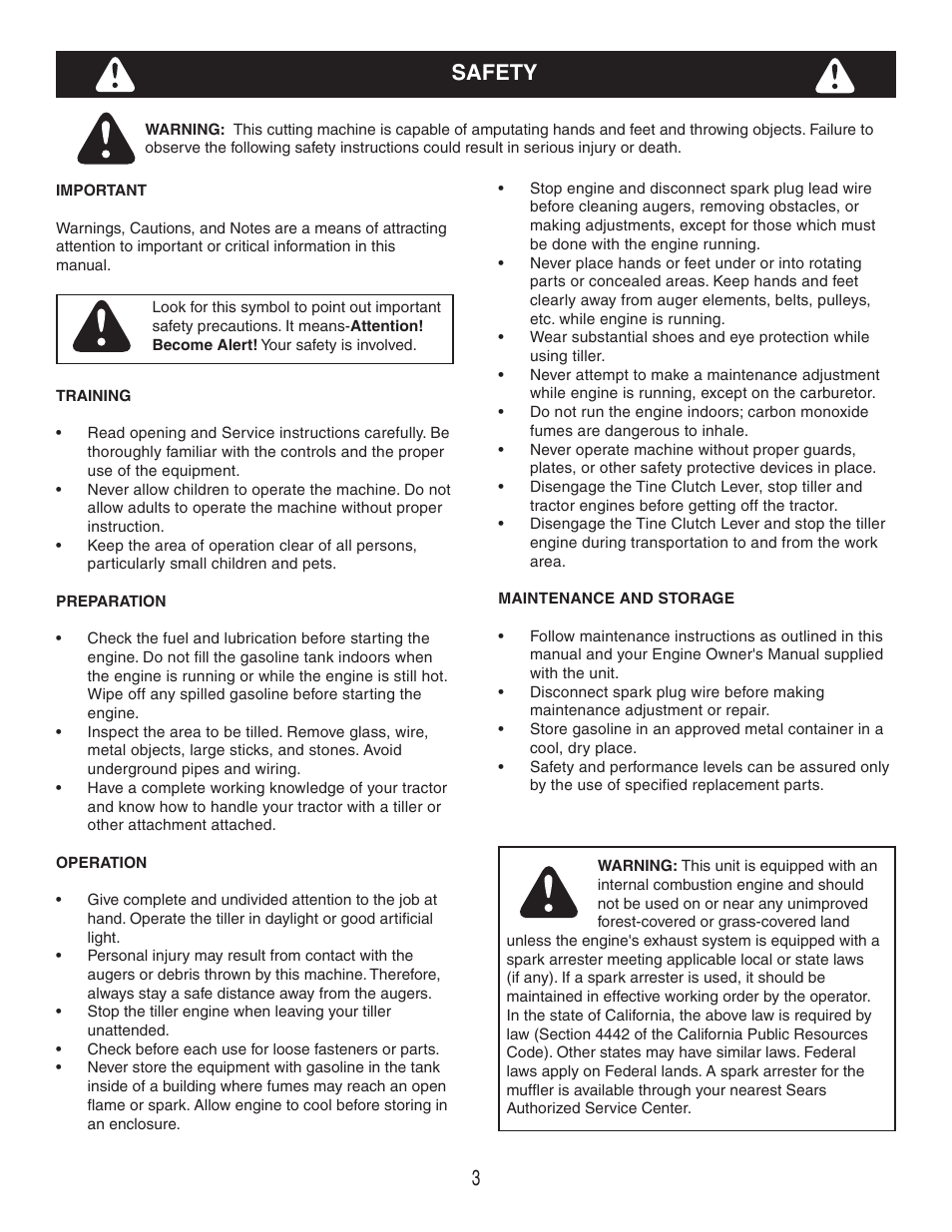 Safety | Craftsman 486.252444 User Manual | Page 3 / 20