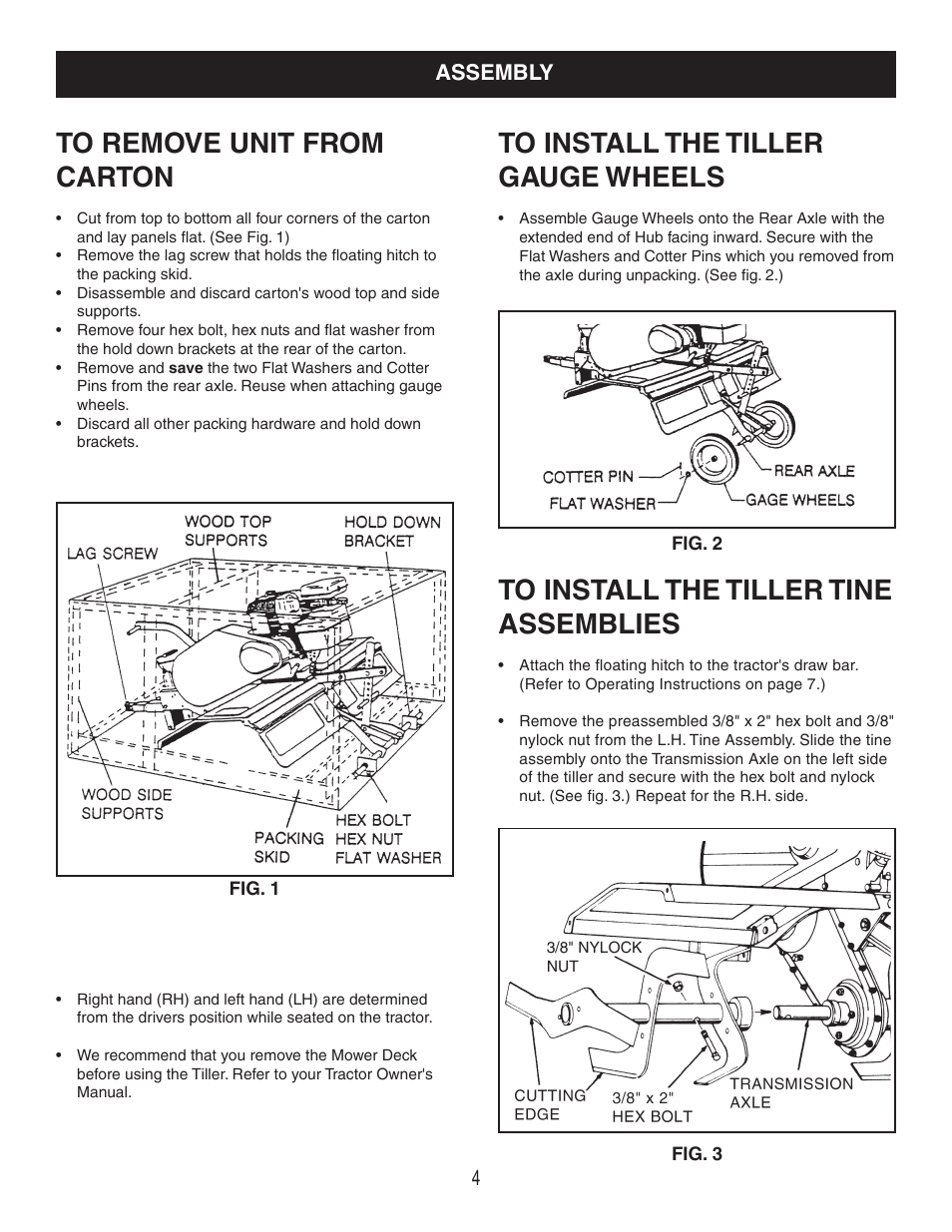 Assembly | Craftsman 486.252444 User Manual | Page 4 / 20