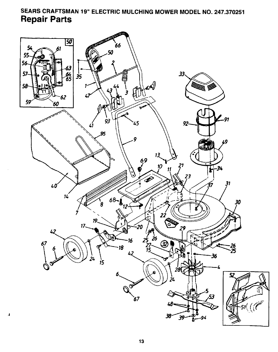 Repair parts | Craftsman 247.370251 User Manual | Page 13 / 18
