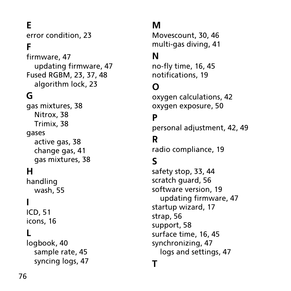 SUUNTO EON STEEL User Manual | Page 76 / 78