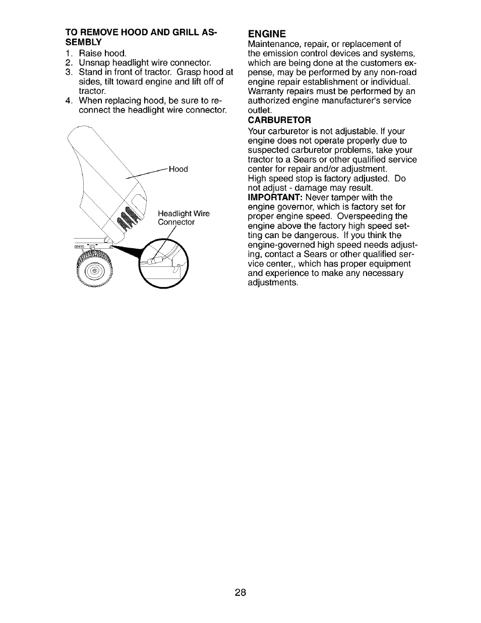 Engine | Craftsman 917.273800 User Manual | Page 28 / 60