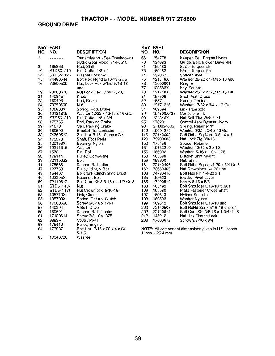Ground drive | Craftsman 917.273800 User Manual | Page 39 / 60
