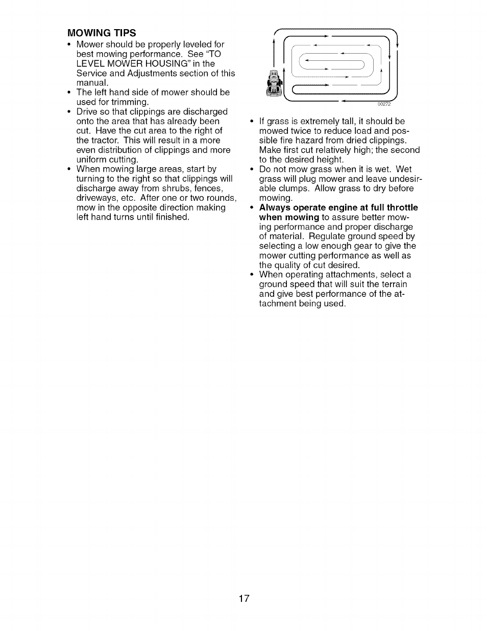 Mowing tips | Craftsman 917.275764 User Manual | Page 17 / 56