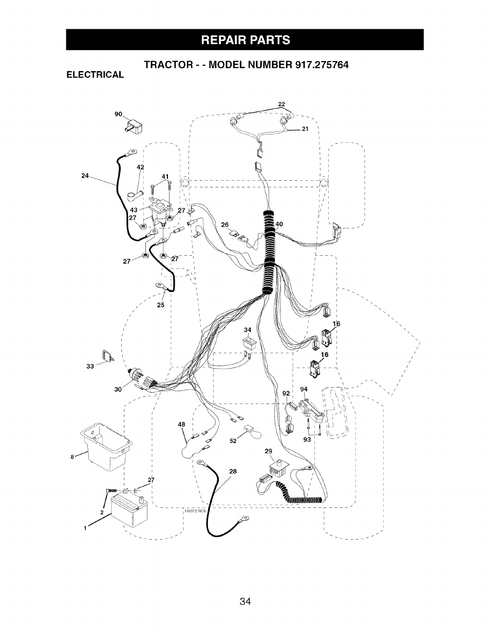 Repair parts | Craftsman 917.275764 User Manual | Page 34 / 56