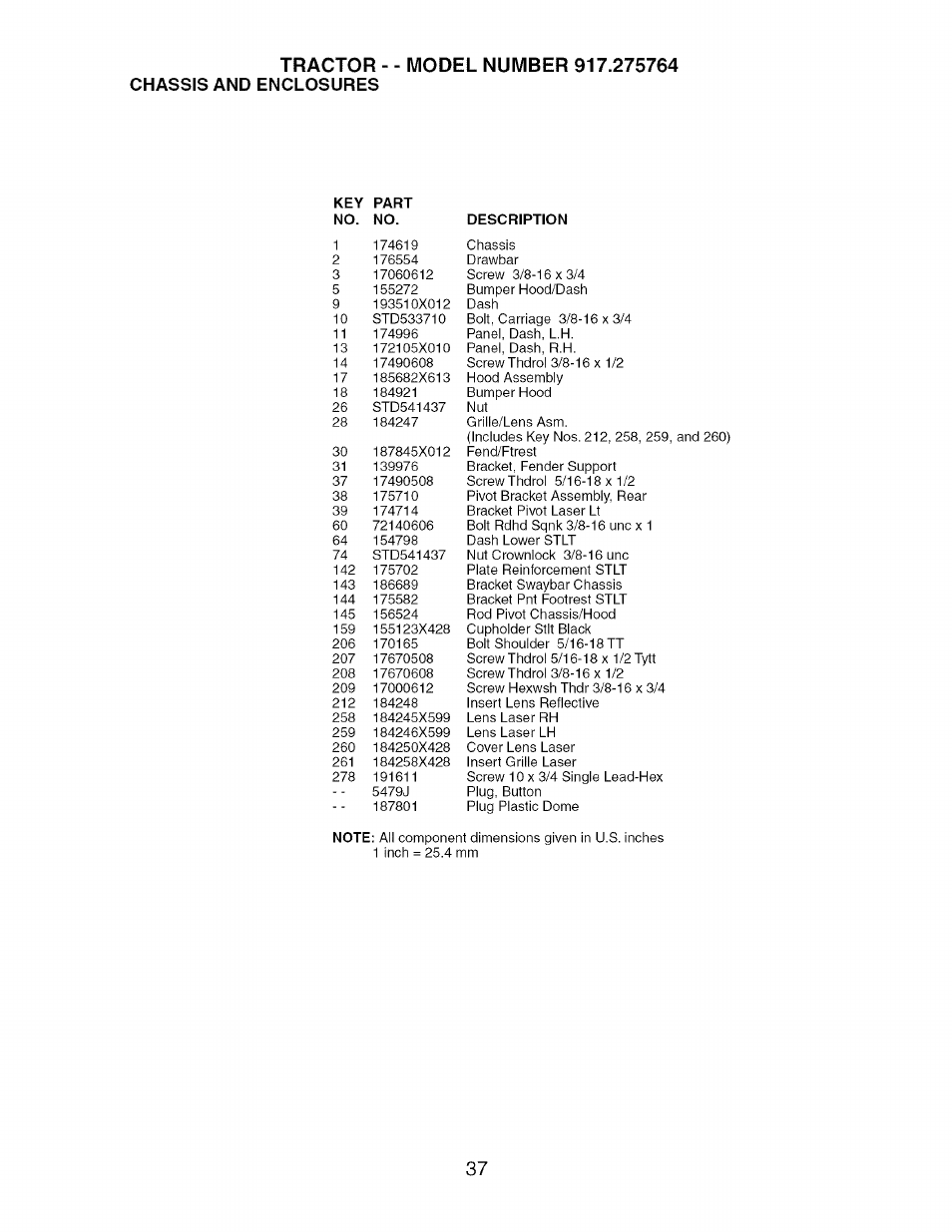 Chassis and enclosures | Craftsman 917.275764 User Manual | Page 37 / 56