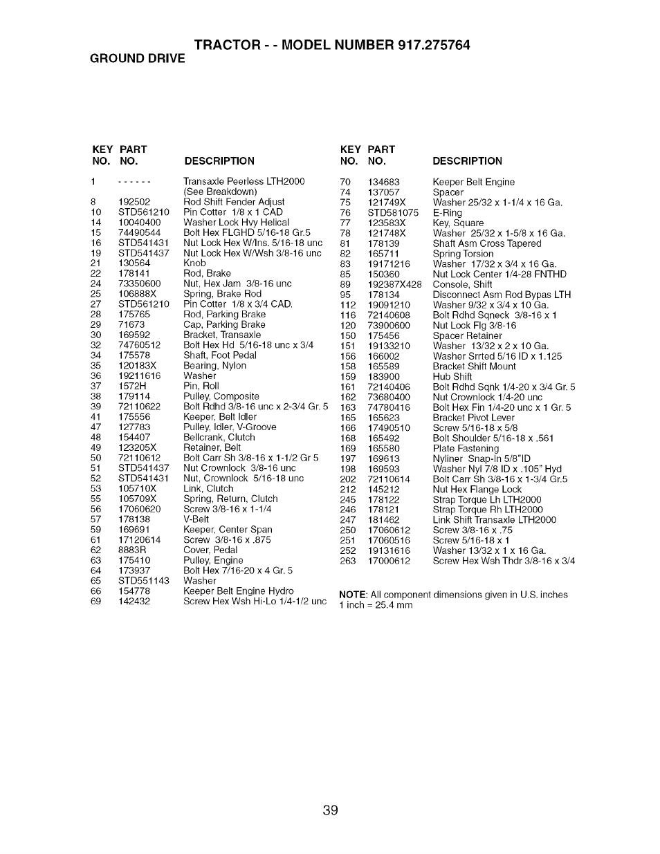 Ground drive | Craftsman 917.275764 User Manual | Page 39 / 56