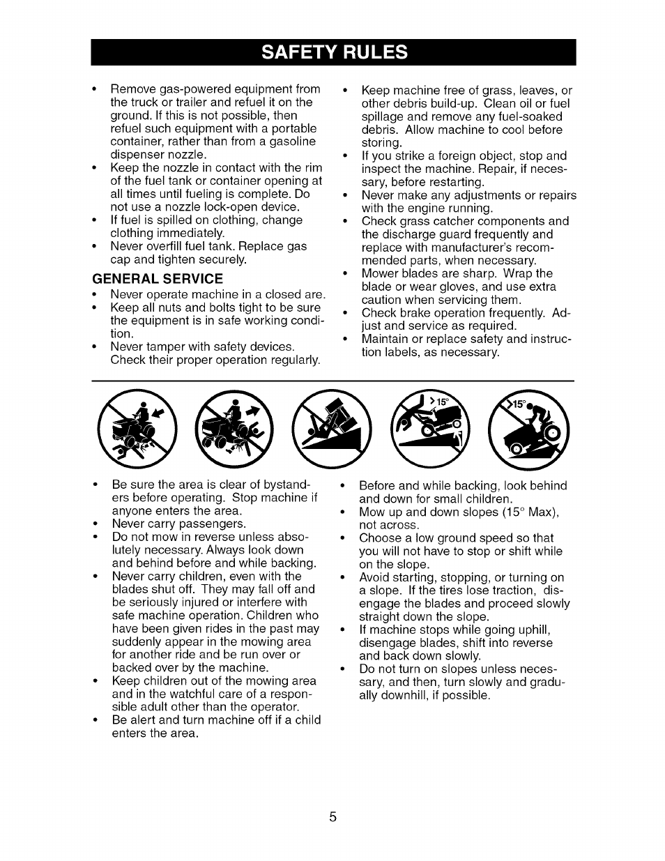 General service, Safety rules | Craftsman 917.275764 User Manual | Page 5 / 56