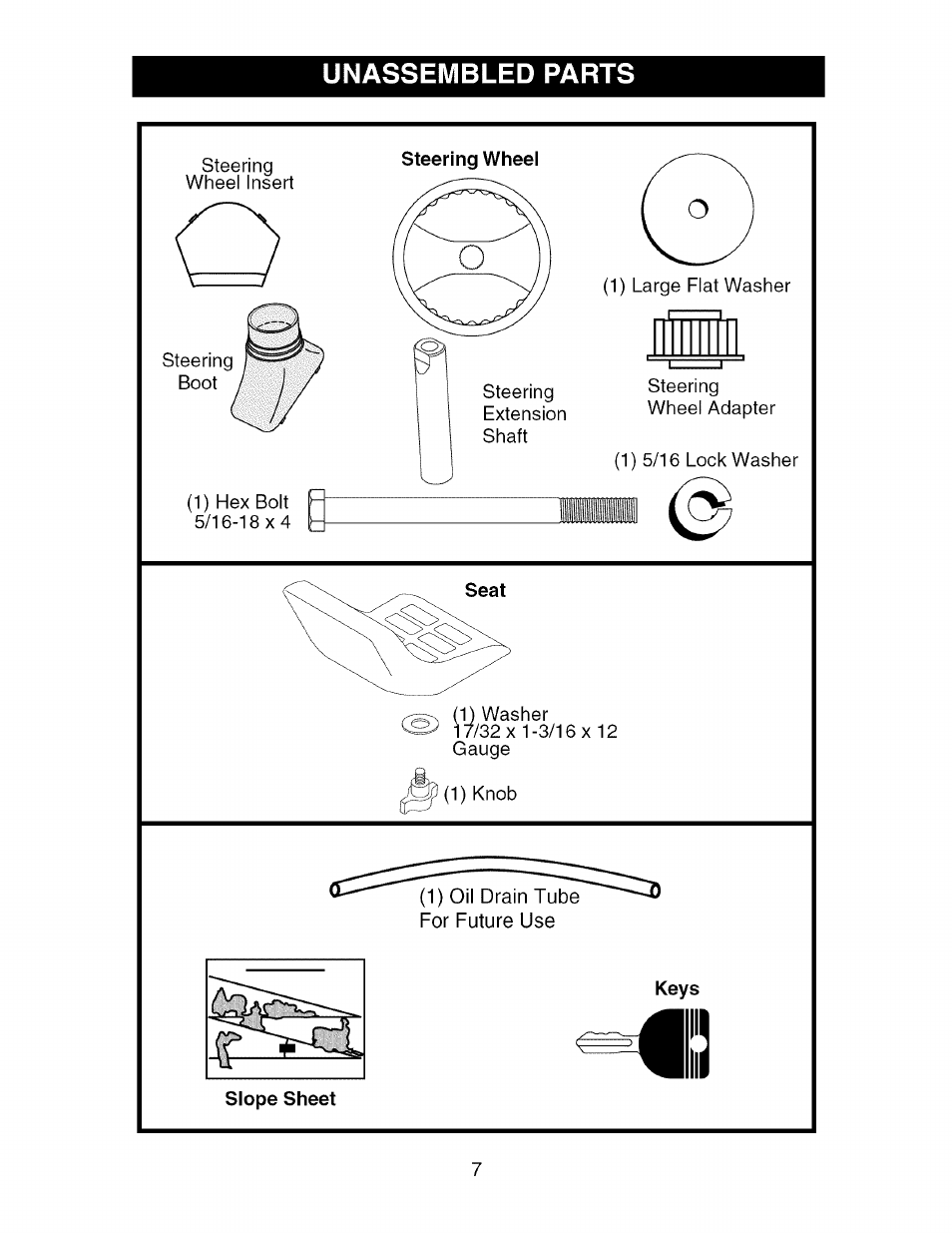 Unassembled parts | Craftsman 917.275764 User Manual | Page 7 / 56