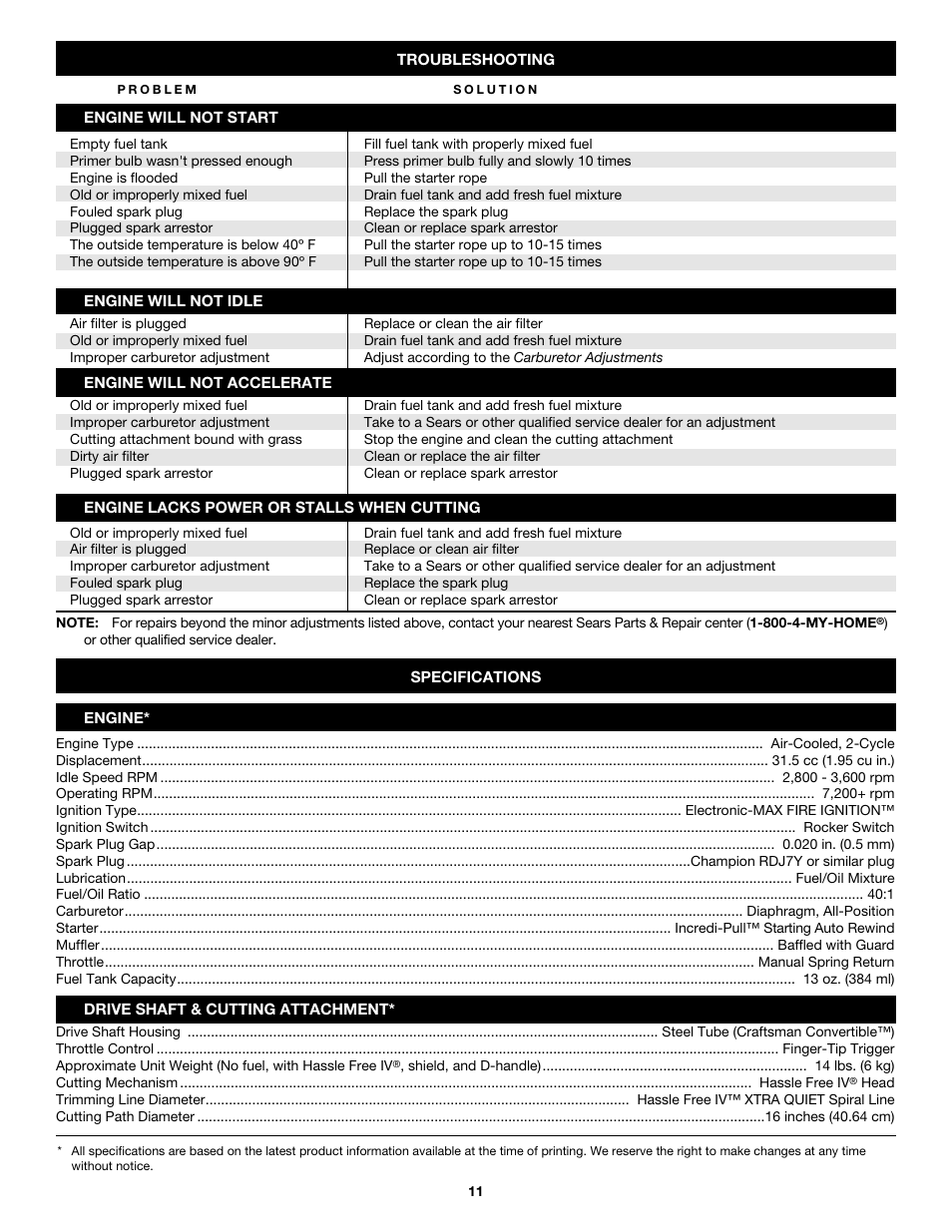 Craftsman 316.79192 User Manual | Page 11 / 32