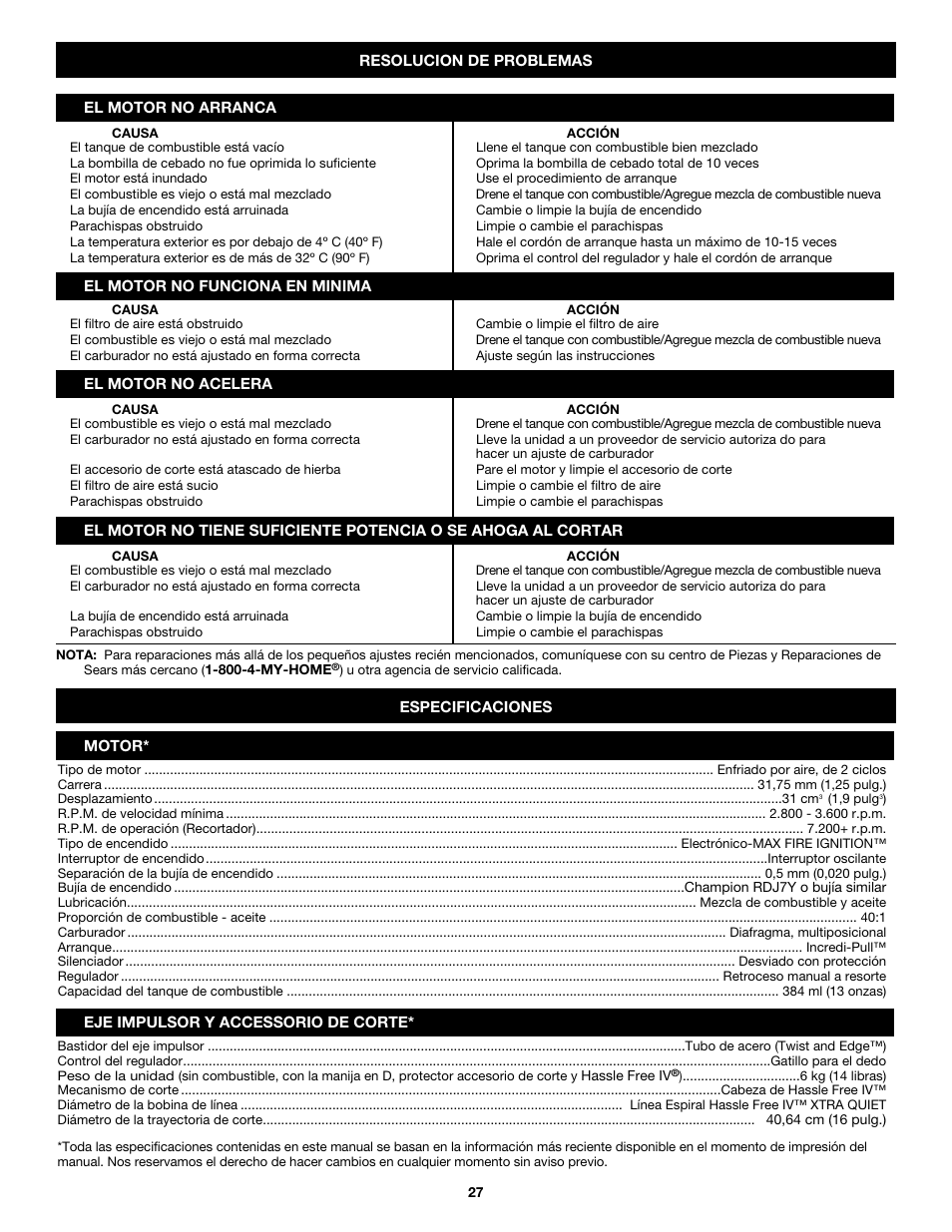 Craftsman 316.79192 User Manual | Page 27 / 32