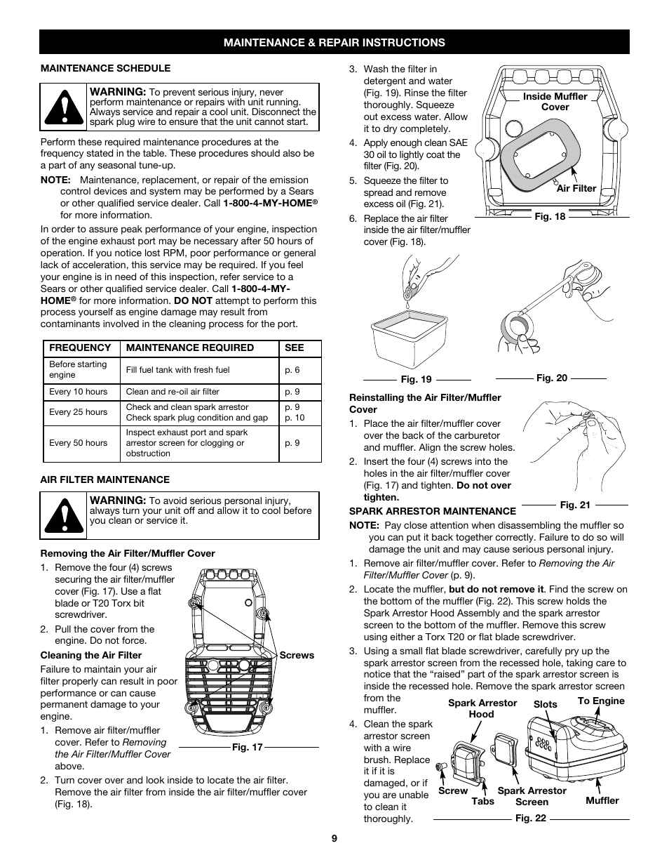 Craftsman 316.79192 User Manual | Page 9 / 32