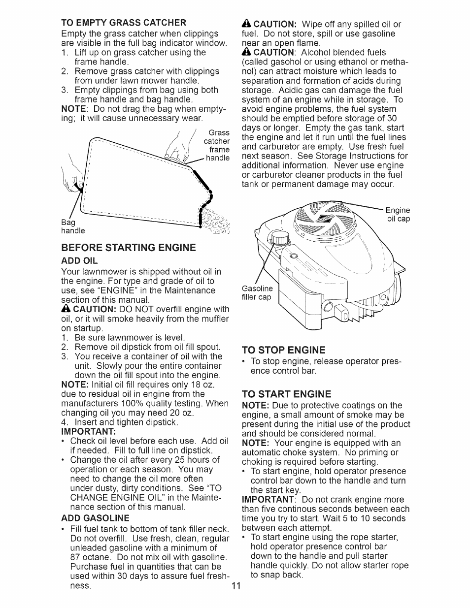 Add gasoline | Craftsman 917.374360 User Manual | Page 11 / 52