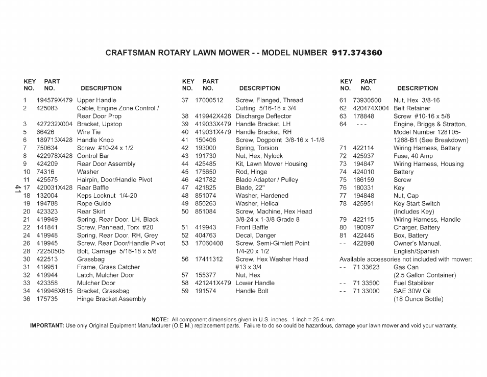 Craftsman 917.374360 User Manual | Page 41 / 52