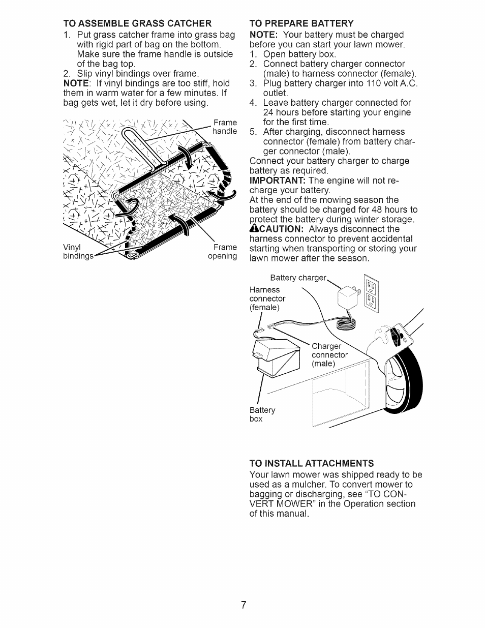Xxxx, To prepare battery, To install attachments | Craftsman 917.374360 User Manual | Page 7 / 52