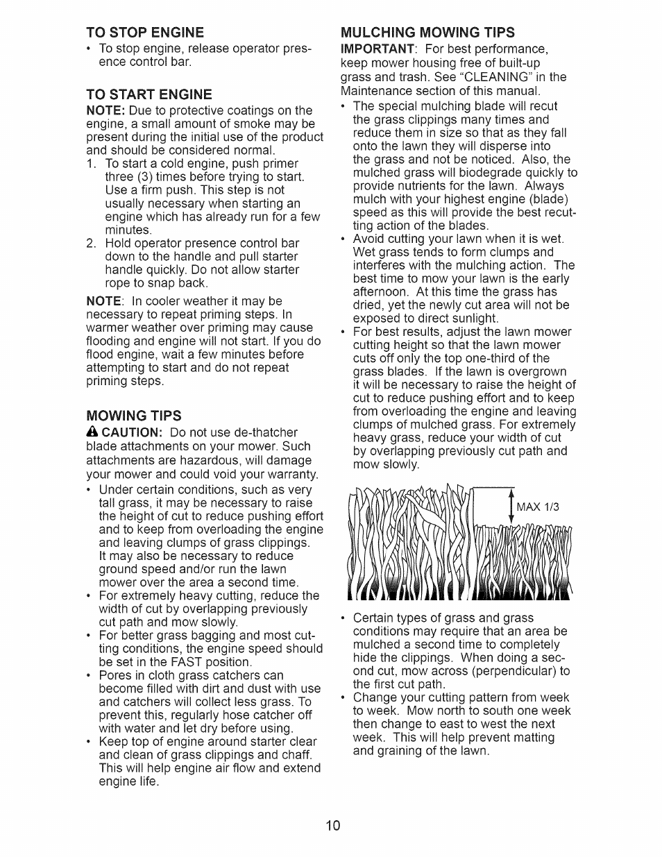 Mowing tips | Craftsman 917.389010 User Manual | Page 10 / 44