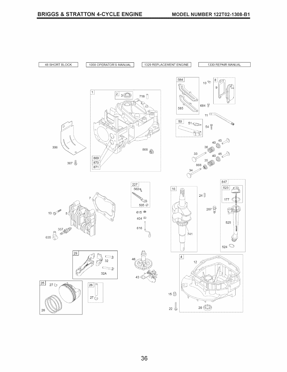 Briggs & stratton 4»cycle engine | Craftsman 917.389010 User Manual | Page 36 / 44