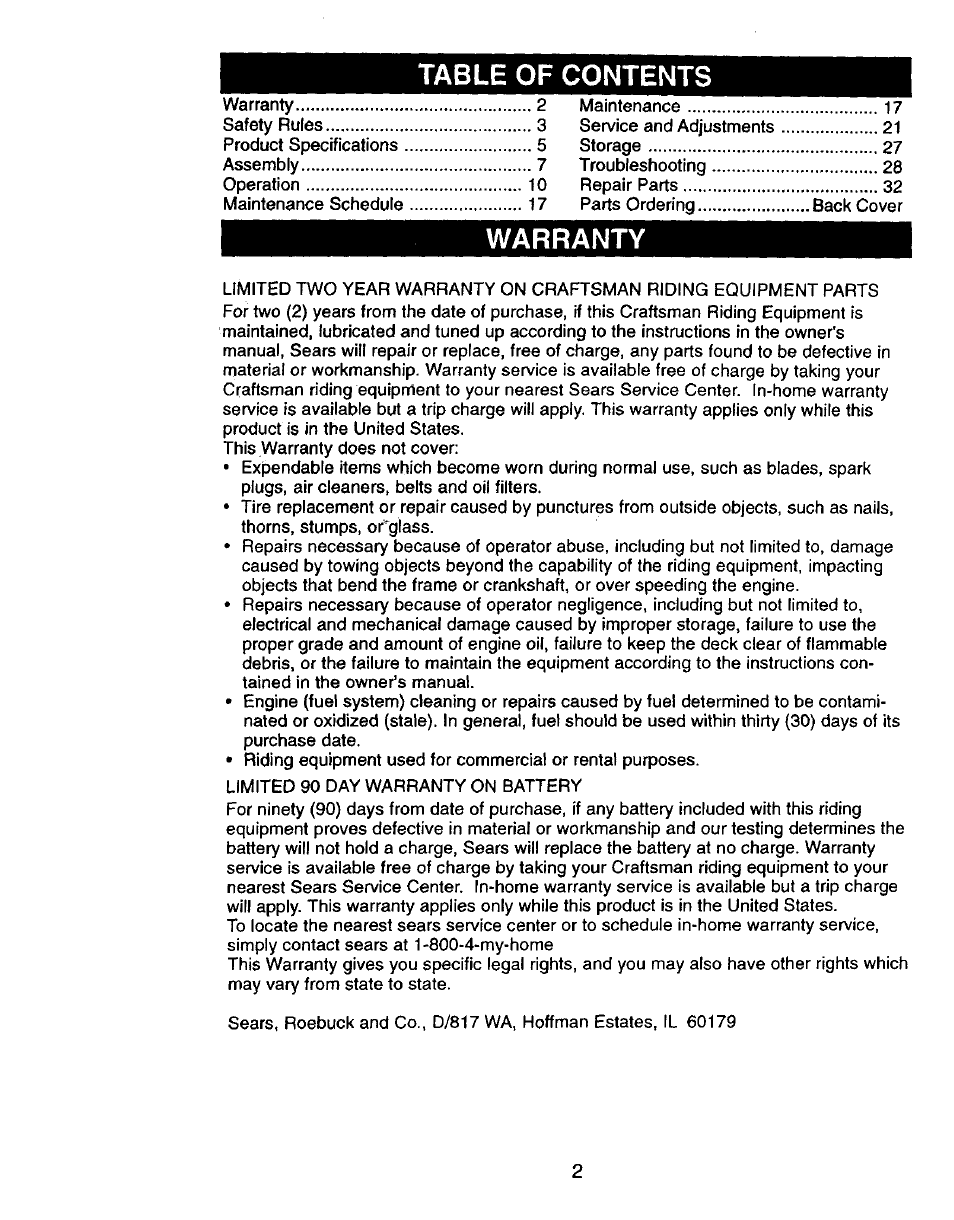 Craftsman 917.270750 User Manual | Page 2 / 60