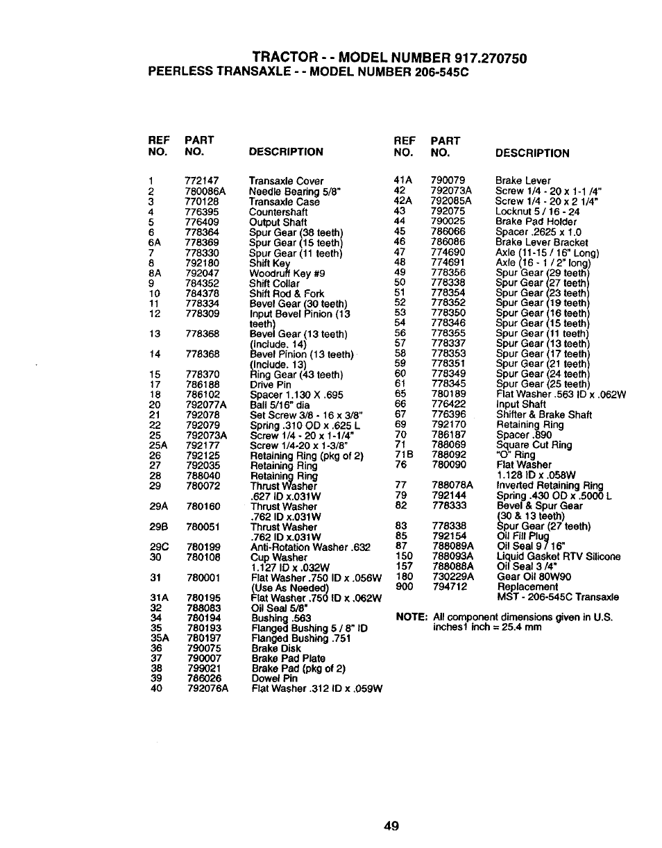 Craftsman 917.270750 User Manual | Page 49 / 60