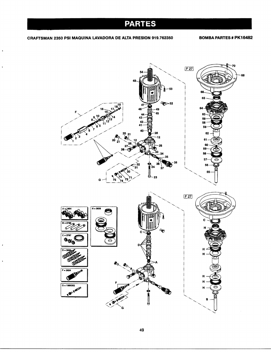 Partes | Craftsman 919.762350 User Manual | Page 49 / 54