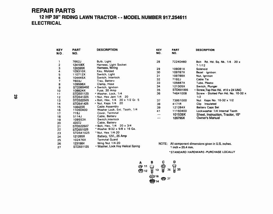 Repair parts | Craftsman 917.254611 User Manual | Page 29 / 52