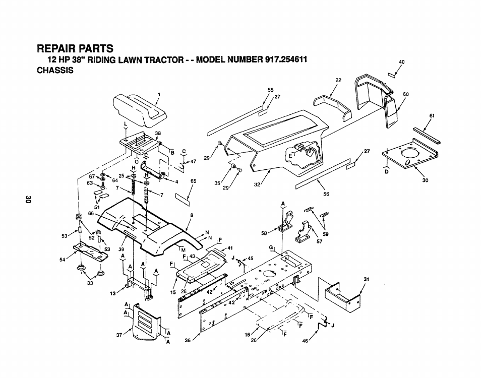 Repair parts | Craftsman 917.254611 User Manual | Page 30 / 52