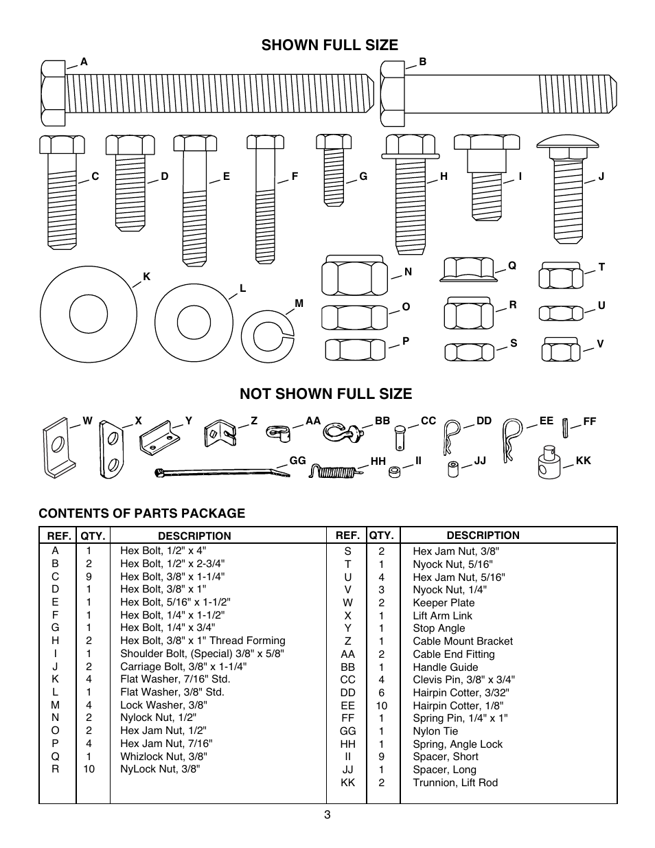 Not shown full size shown full size | Craftsman 486.244122 User Manual | Page 3 / 16