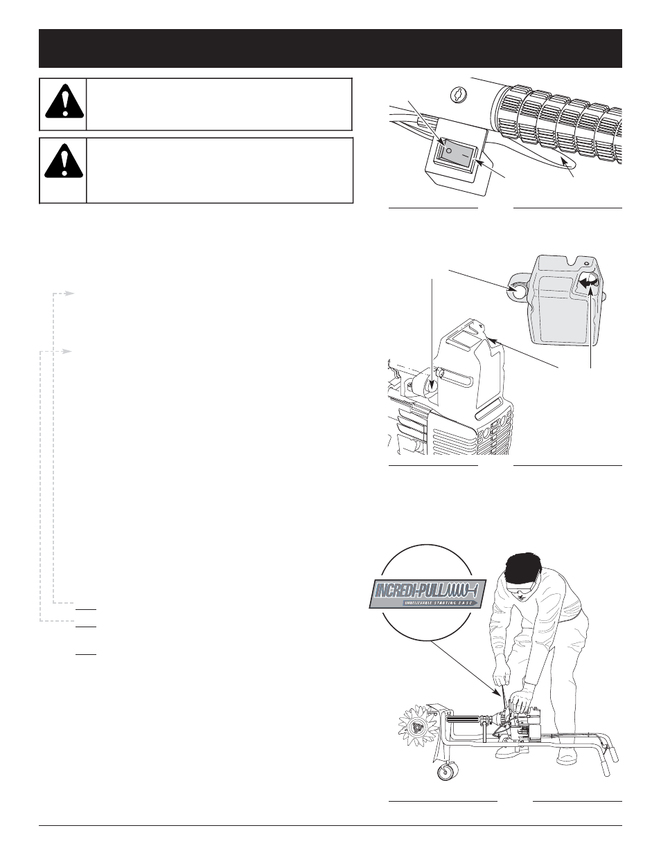 Warning, Starting/stopping instructions, Starting instructions stopping instructions | Starting position | Craftsman 316.29256 User Manual | Page 10 / 40