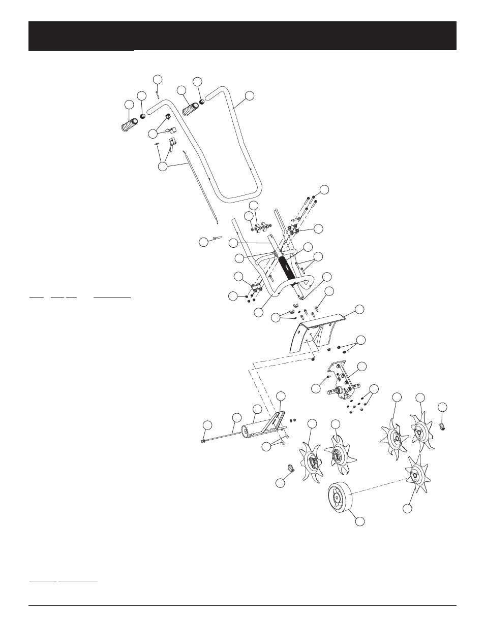 Parts list, Cultivator and boom parts 2-cycle gas | Craftsman 316.29256 User Manual | Page 36 / 40