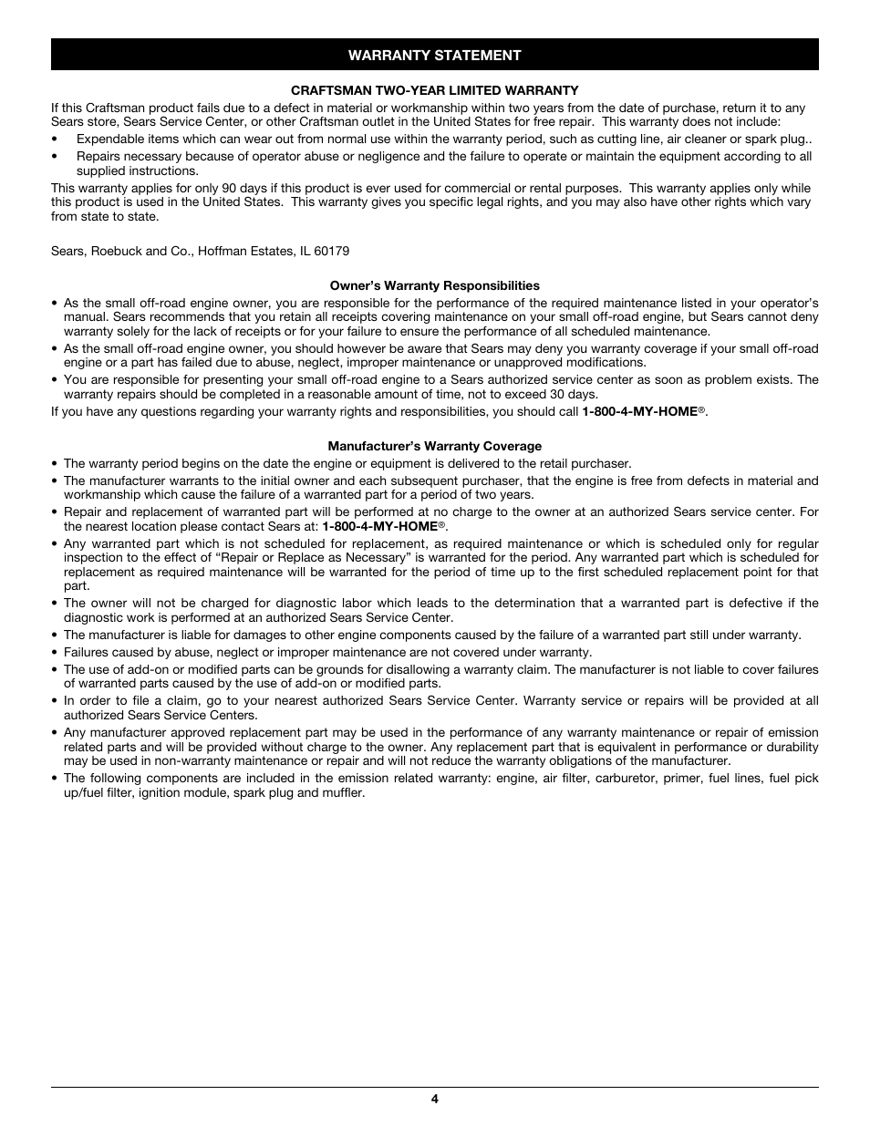 Craftsman 316.79617 User Manual | Page 4 / 36