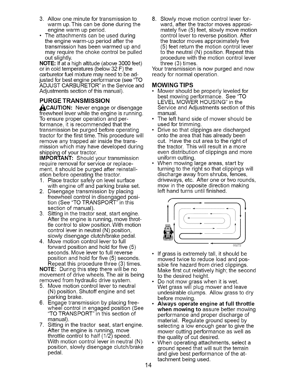 Mowing tips | Craftsman 917.273663 User Manual | Page 14 / 56