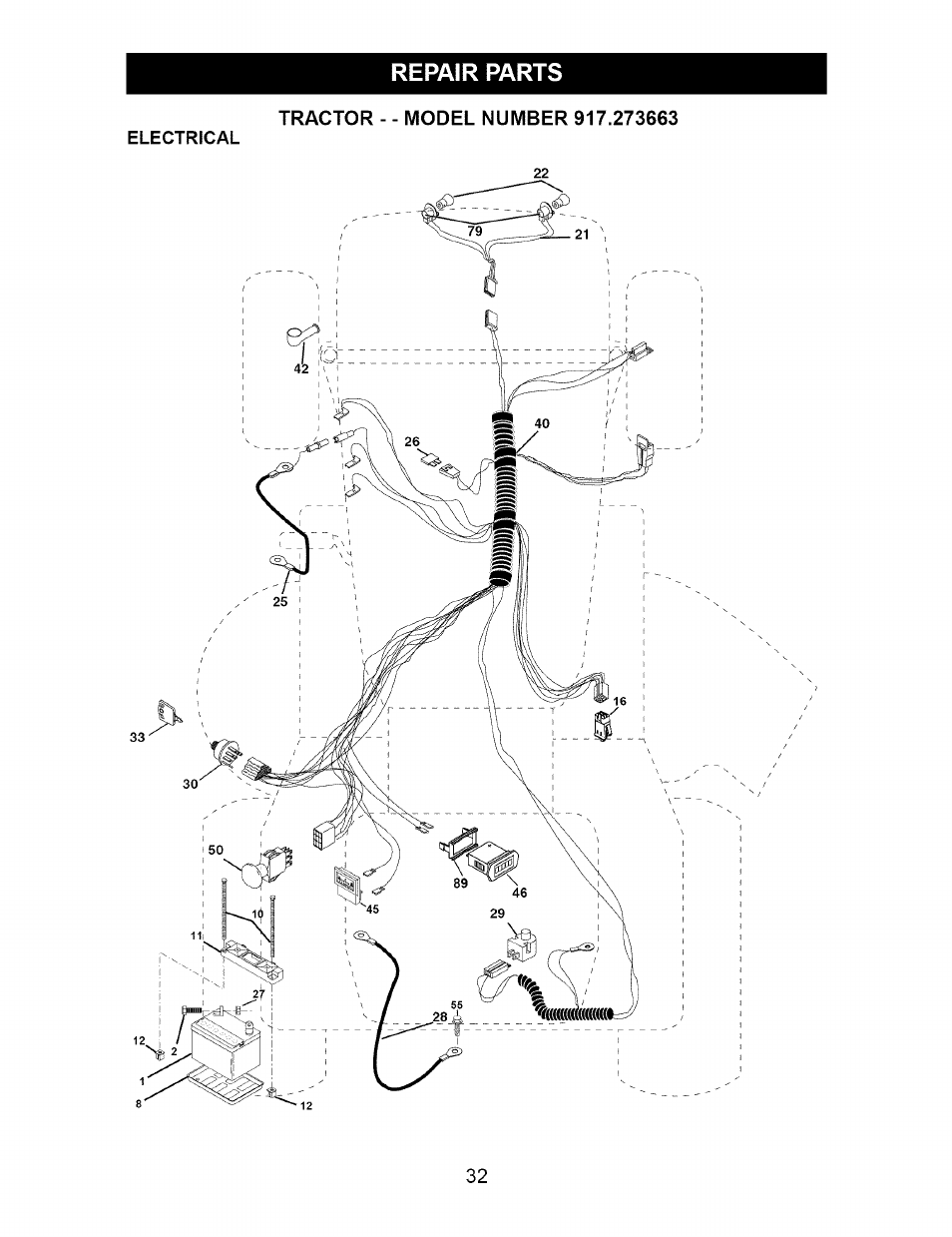Repair parts | Craftsman 917.273663 User Manual | Page 32 / 56
