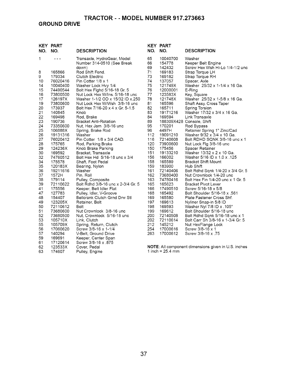 Ground drive | Craftsman 917.273663 User Manual | Page 37 / 56