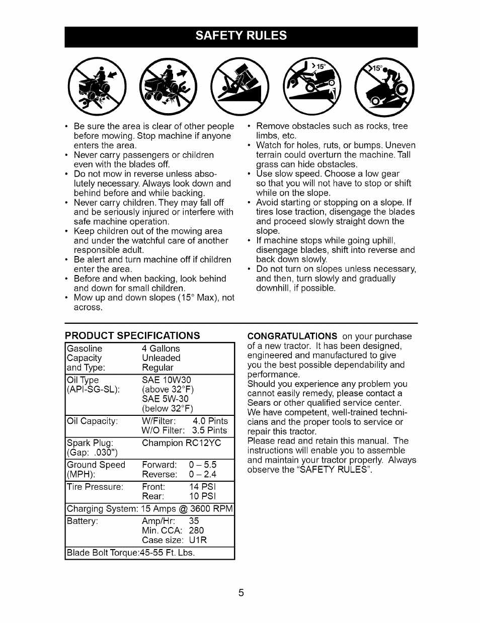 Safety rules | Craftsman 917.273663 User Manual | Page 5 / 56
