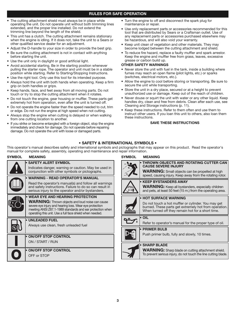 Craftsman 316.7919 User Manual | Page 3 / 28