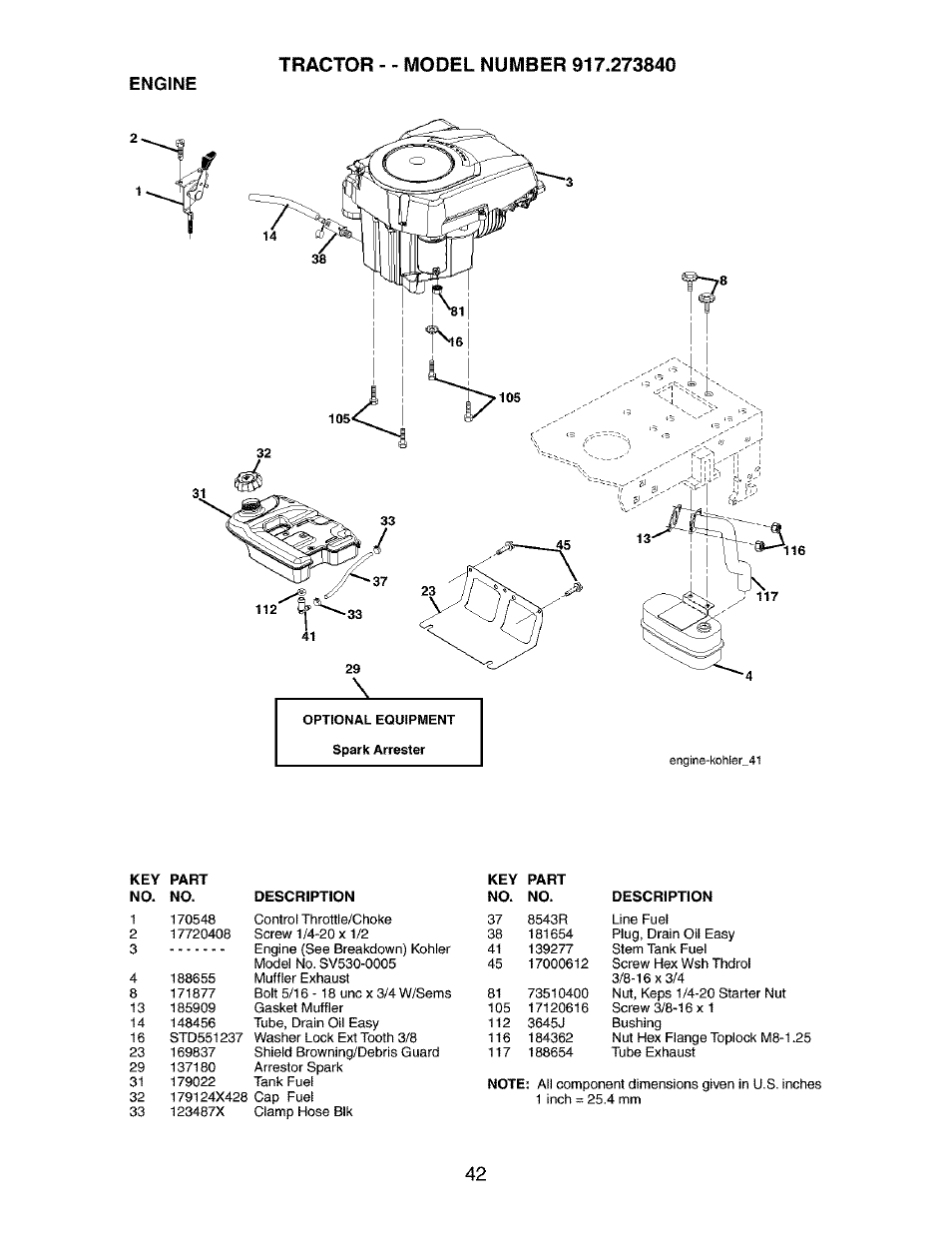 Engine | Craftsman 917.273840 User Manual | Page 42 / 60