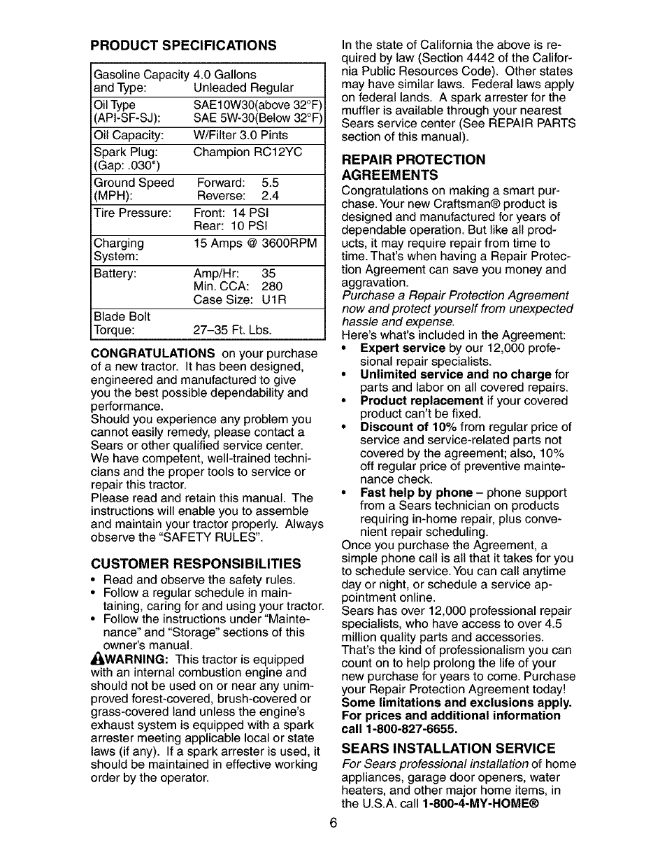 Craftsman 917.273840 User Manual | Page 6 / 60