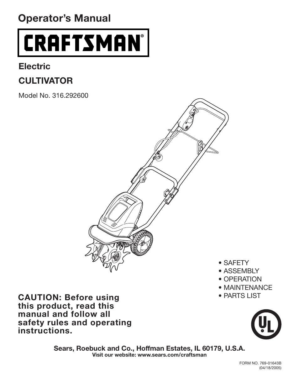 Craftsman 316.2926 User Manual | 32 pages