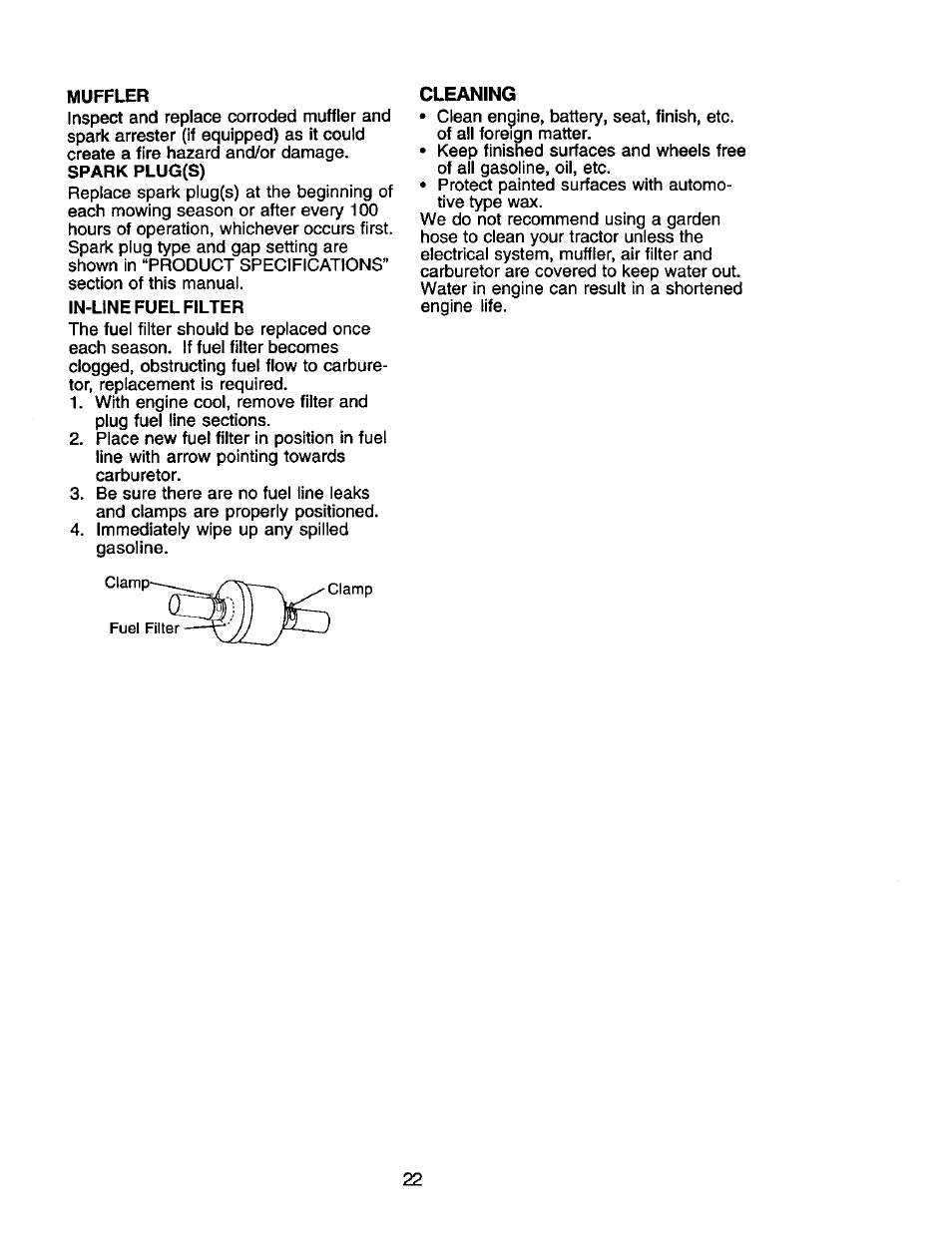 Cleaning | Craftsman 917.272464 User Manual | Page 22 / 60