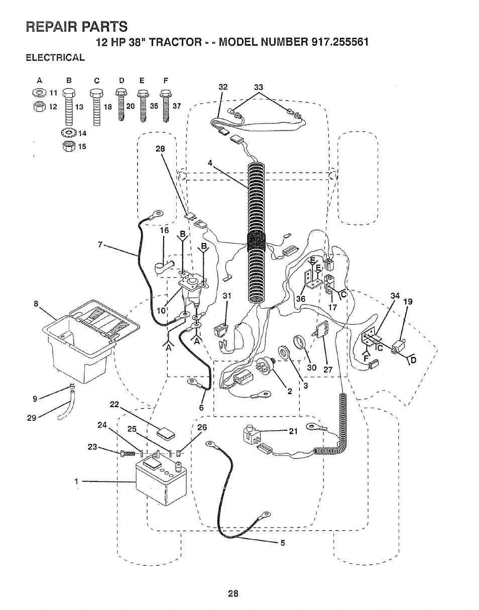 Repair parts | Craftsman 917.255561 User Manual | Page 28 / 52