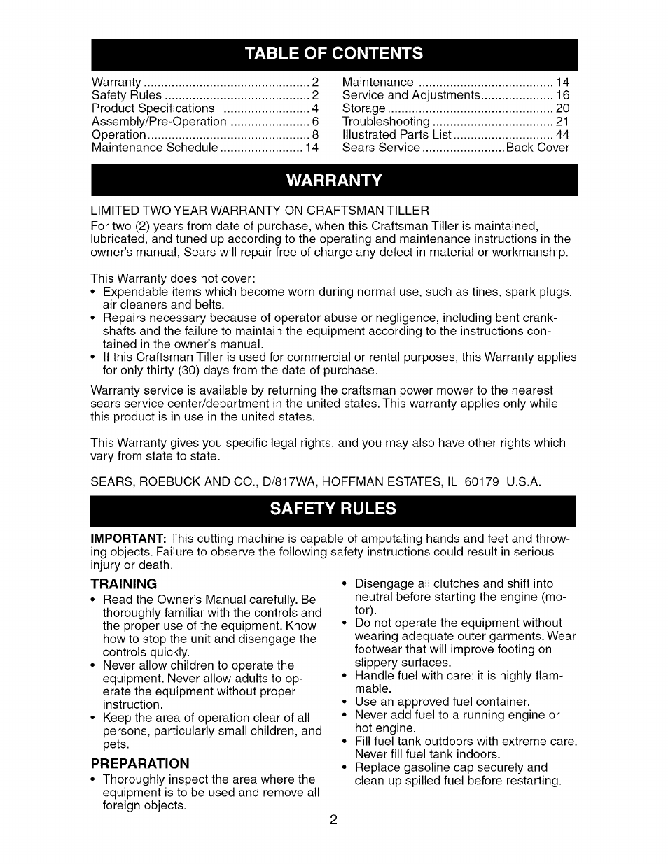 Craftsman 917.296040 User Manual | Page 2 / 56