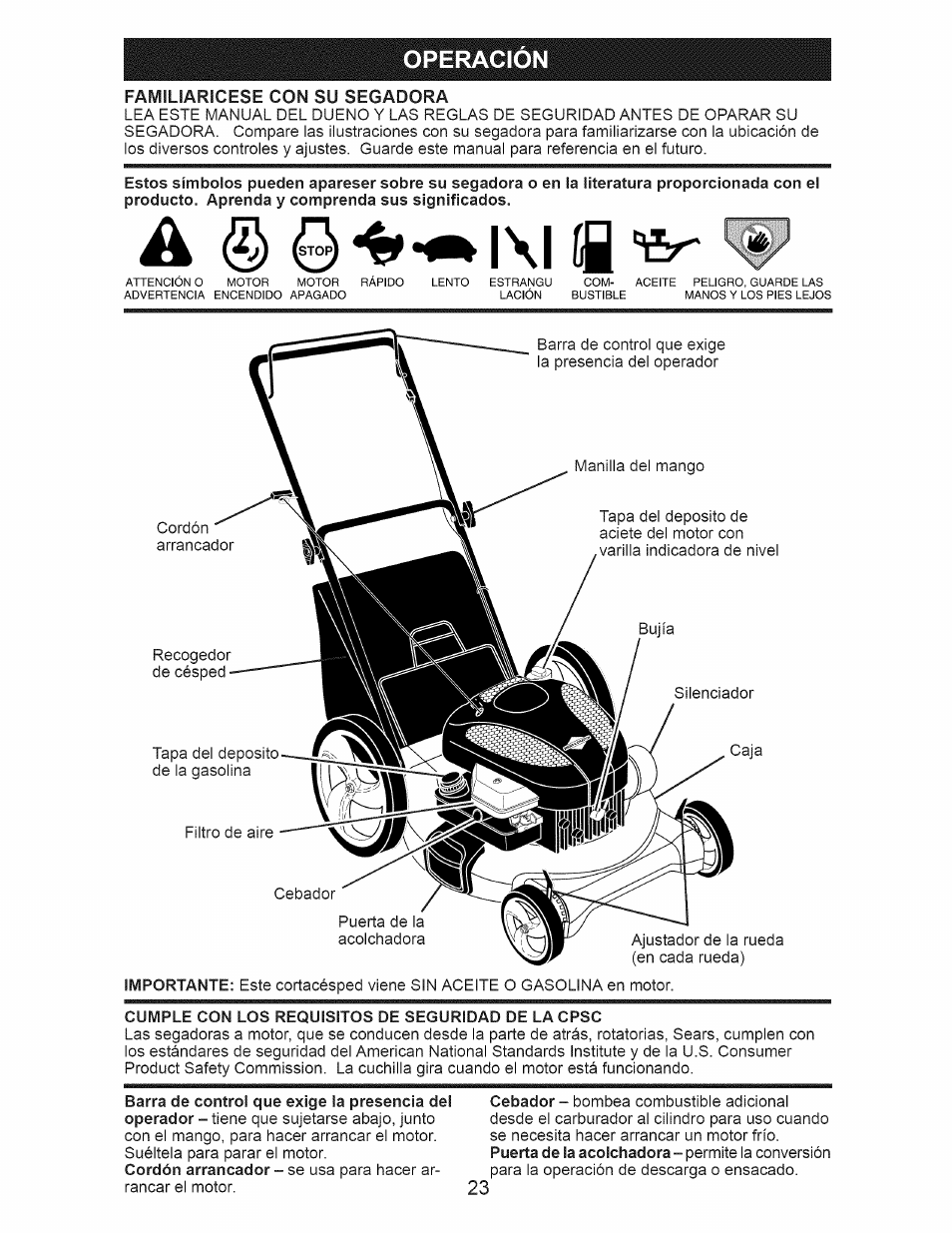 A ^ l\l íq, Operacion | Craftsman 917.388201 User Manual | Page 23 / 44