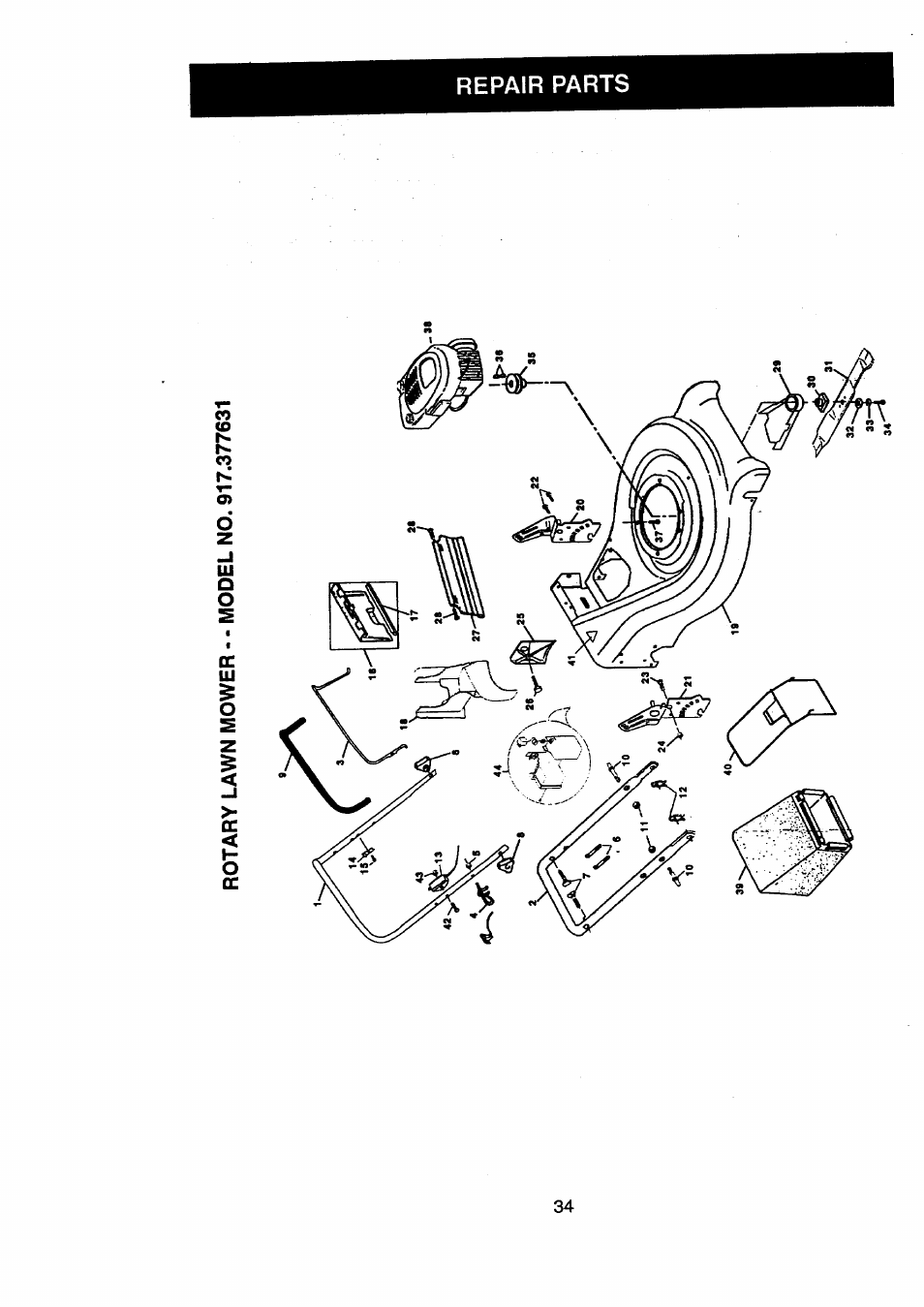 Rotary lawn mower | Craftsman 917.377631 User Manual | Page 34 / 46