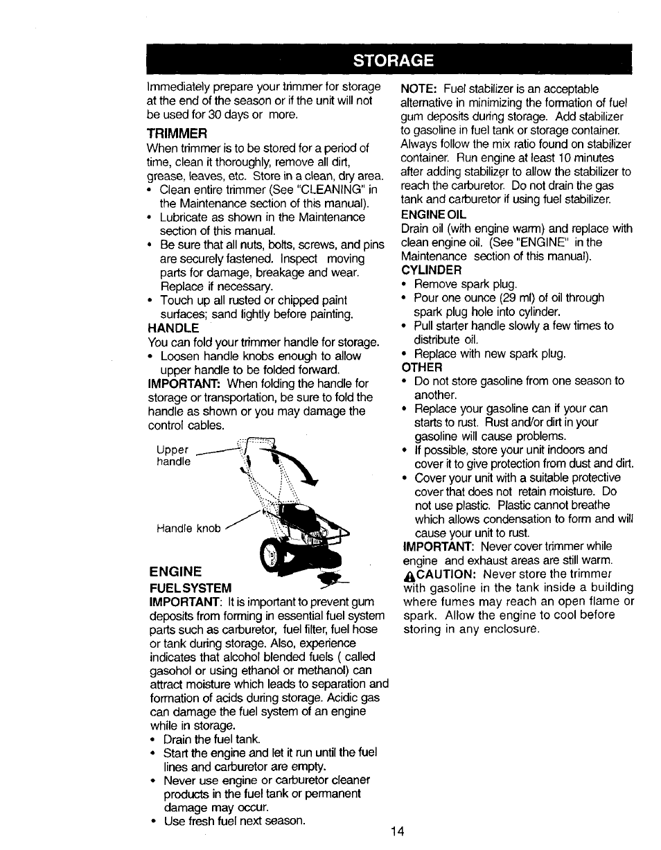 Storage, Handle, Other | Craftsman 917.77341 User Manual | Page 14 / 26