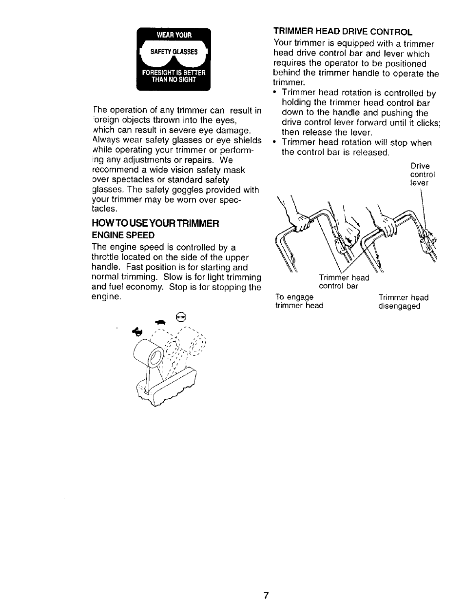 Trimmer head drive control | Craftsman 917.77341 User Manual | Page 7 / 26