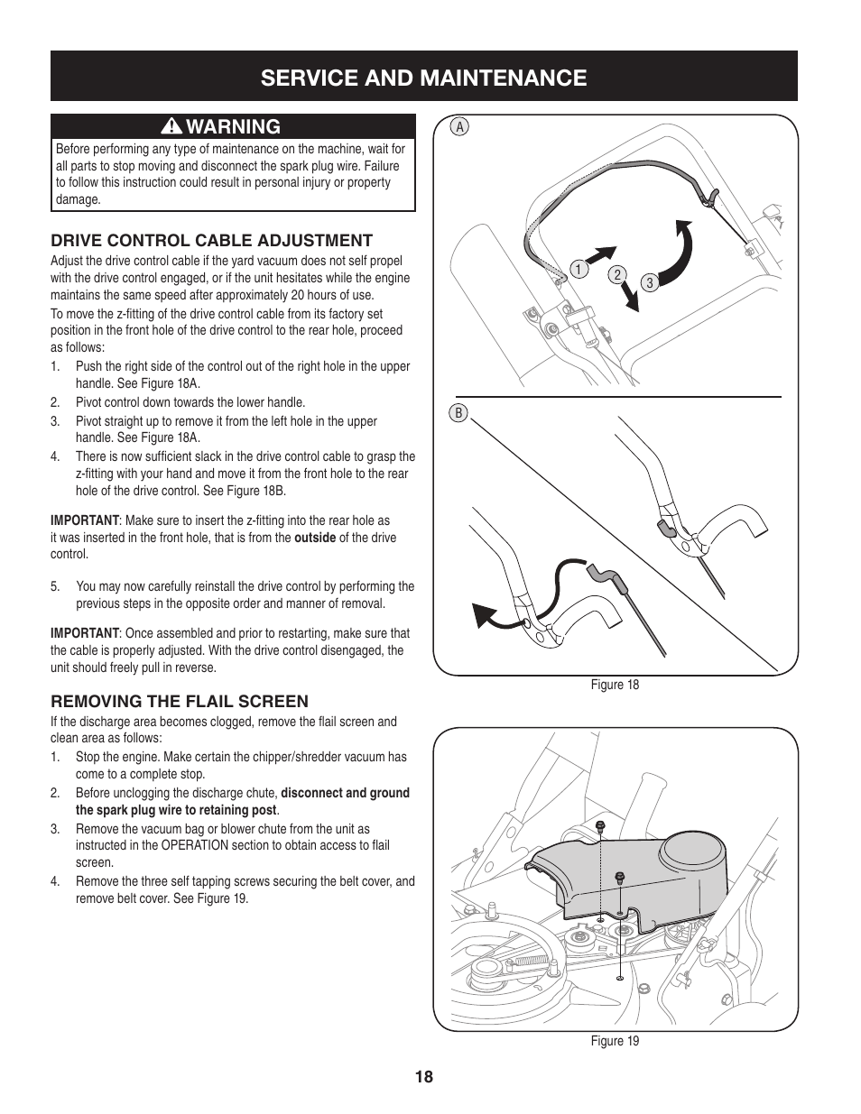 Service and maintenance, Warning | Craftsman 247.77013.0 User Manual | Page 18 / 60